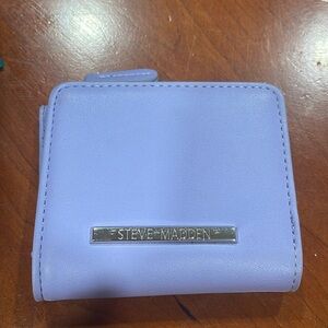 Steve Madden Purple Wallet Zipper Coin ID and Card Holder Snap Closer